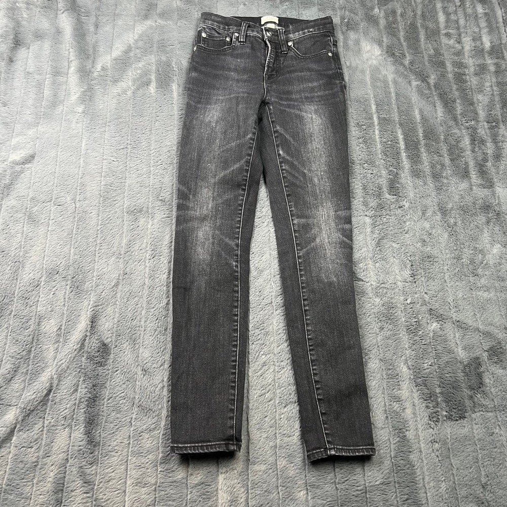 J.Crew 9 High-Rise Toothpick Skinny Jeans Faded Black Size 24 Stretch Denim